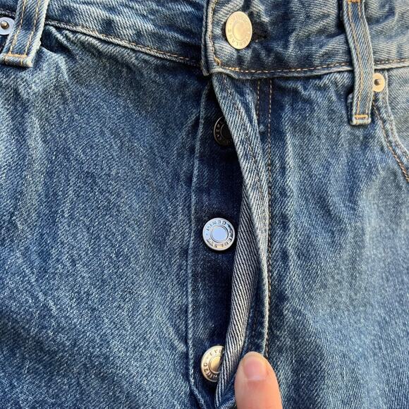 NEW Everlane 90's Cheeky Jean Medium Wash Straight Button Fly Cotton Women's 32 - Picture 3 of 7